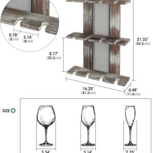 J JACKCUBE DESIGN Wine Glass Rack Wall Mounted, 12 Glassware Holder Rack Stemware Display Drying Storage For Kitchen Home Bar Decor - MK583A