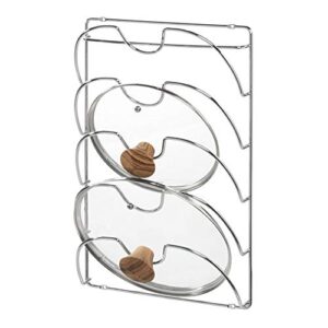 iDesign Classico Kitchen Cabinet Storage Rack for Pot, Pan Lids, 10.80" L x 3.83" W x 16.76" H, Chrome