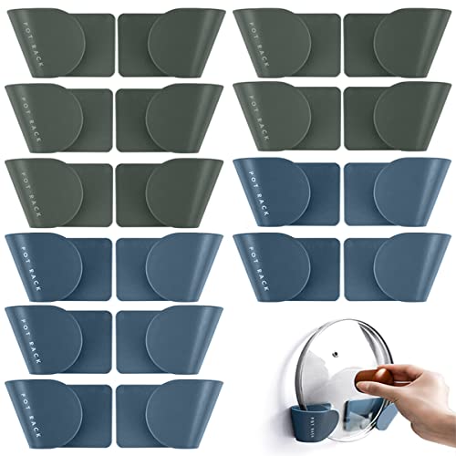 DOERDO 10 Pairs Wall Mount Pot Lid Organizer, Pot Lid Holder for Cabinet Door, Adjustable Wall Mount Pot Lid Rack and Pan Organizer for Kitchen, Save Space