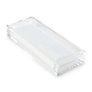 huang acrylic clear hand towel tray 11″x4″ (10.5″x3.5″ internal) | for bathrooms, kitchens, hosting, picnics, parties | long lasting premium acrylic construction