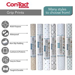 Con-Tact Brand Grip Prints Durable Adhesive Non-Slip Shelf and Drawer Liner, 18" x 4', Almond Stone