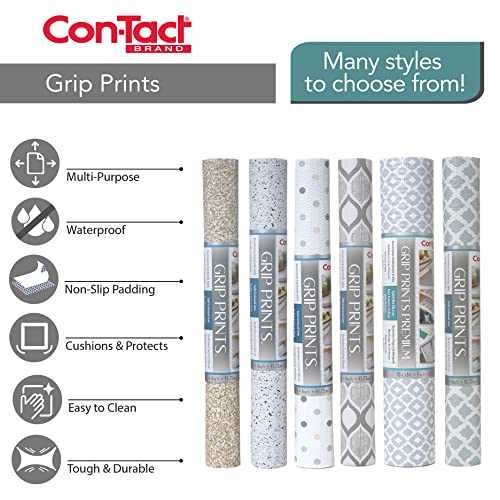 Con-Tact Brand Grip Prints Durable Adhesive Non-Slip Shelf and Drawer Liner, 18" x 4', Almond Stone