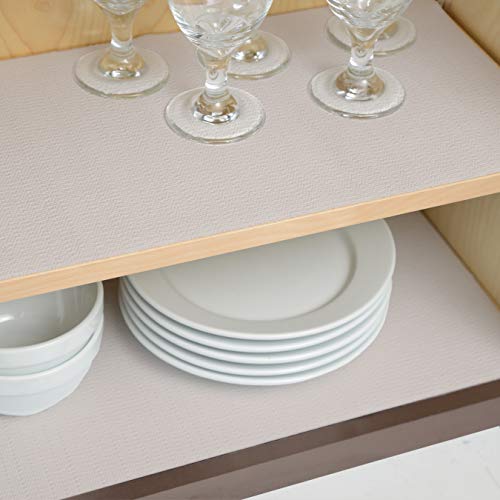 Con-Tact Brand Grip Prints Durable Adhesive Non-Slip Shelf and Drawer Liner, 18" x 4', Almond Stone