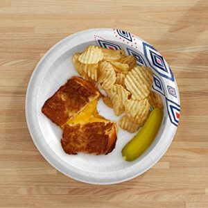 Dixie 10 Inch Paper Plates, Dinner Size Printed Disposable Plate, 204 Count (3 Packs of 68 Plates)