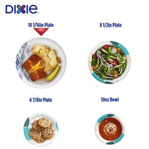 Dixie 10 Inch Paper Plates, Dinner Size Printed Disposable Plate, 204 Count (3 Packs of 68 Plates)