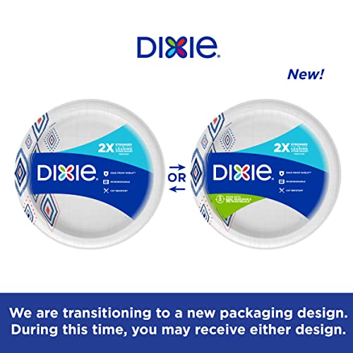 Dixie 10 Inch Paper Plates, Dinner Size Printed Disposable Plate, 204 Count (3 Packs of 68 Plates)