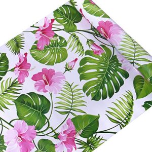 simplelife4u hawaii flower style furniture paper self-adhesive shelf liner makeup jewelry cabinet decor 17.7 inch by 9.8 feet