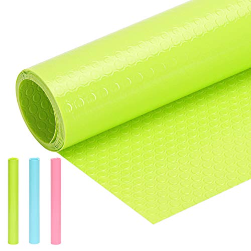 Emoly Rolls Premium Refrigerator Mats, Eva Shelf Liner for Kitchen Cabinet Non-Slip Mat Refrigerator Liners Cupboard Drawer Waterproof Pad Shoe Cabinet Dustproof Mat, 11.8 x 59 inches - Green