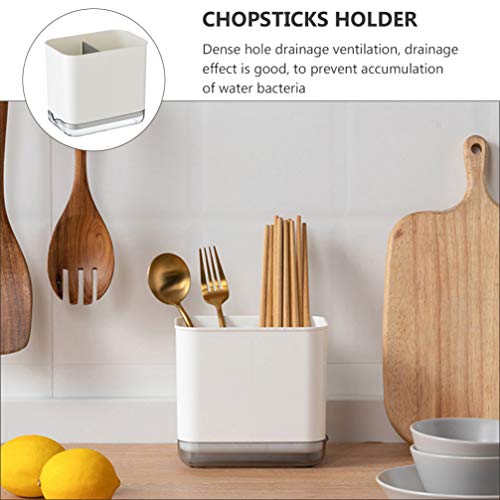 DOITOOL Kitchen Utensils Holder Chopstick Holder Drying Rack for Plastic Utensil Crock Cutlery Caddy Drainer Organizer for Forks Spoons Knives Kitchenware