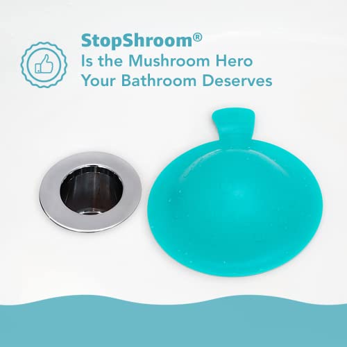 StopShroom STBLU232 Universal Stopper Plug Cover for Bathtub, Bathroom and Kitchen Drains, Aqua