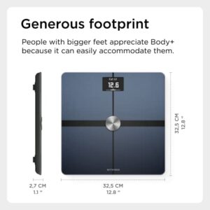 Withings Body+ Smart Wi-Fi bathroom scale - Scale for Body Weight - Digital Scale and Smart Monitor Incl. Body Composition Scales with Body Fat and Weight loss management, body scale