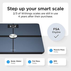 Withings Body+ Smart Wi-Fi bathroom scale - Scale for Body Weight - Digital Scale and Smart Monitor Incl. Body Composition Scales with Body Fat and Weight loss management, body scale