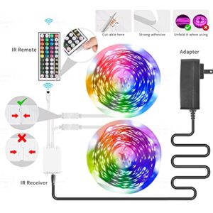 KSIPZE 100ft Led Strip Lights (2 Rolls of 50ft) RGB Music Sync Color Changing,Bluetooth Led Lights with Smart App Control Remote,Led Lights for Bedroom Room Lighting Flexible Home Decor