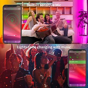 KSIPZE 100ft Led Strip Lights (2 Rolls of 50ft) RGB Music Sync Color Changing,Bluetooth Led Lights with Smart App Control Remote,Led Lights for Bedroom Room Lighting Flexible Home Decor