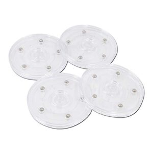 farboat 4pcs plastic turntable acrylic turntable bearings hardware for kitchen spice rack table cake 100mm/4inch