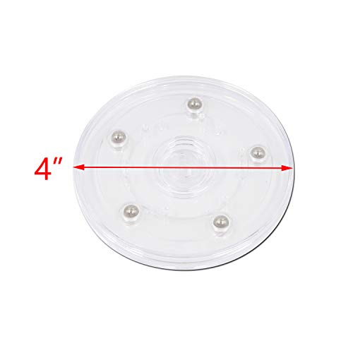 FarBoat 4Pcs Plastic Turntable Acrylic Turntable Bearings Hardware for Kitchen Spice Rack Table Cake 100mm/4inch