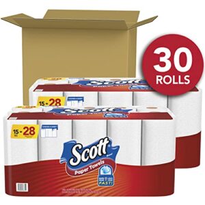 Scott Paper Towels, Choose-A-Sheet - 30 Mega Rolls (2 Packs of 15) = 56 Regular Rolls (102 Sheets Per Roll)