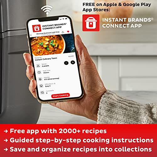 Instant Vortex Plus 6-Quart Air Fryer Oven, From the Makers of Instant Pot with Odor Erase Technology, ClearCook Cooking Window, App with over 100 Recipes, Single Basket, Stainless Steel