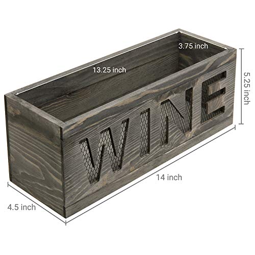 MyGift Wall Mounted Wine Cork Holder - Rustic Gray Wood and Metal Mesh Open Top Wine Accessories Storage Box