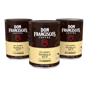 don francisco’s vanilla nut flavored ground coffee (3 x12 oz cans)