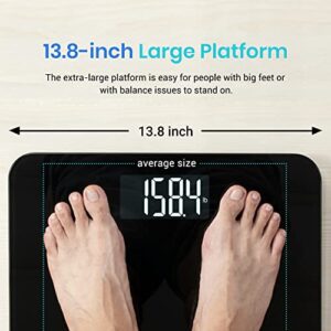 Etekcity Digital Bathroom Scale for Body Weight for People, Extra Wide Platform and High Capacity, Large Number and Easy-to-Read on Backlit LCD Display, 440 lb