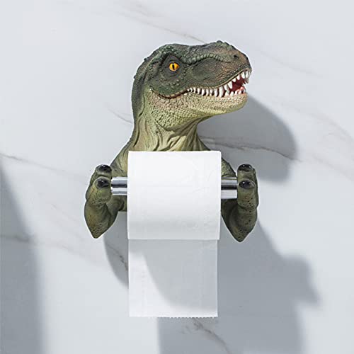 SANOSY Cartoon Dinosaur Wall Mounted Paper Towel Holder no Drilling Paper Towel Dispenser for Kitchen, Bathroom, Laundry Room, Office,Travel Trailers,Restaurant (Style 1)