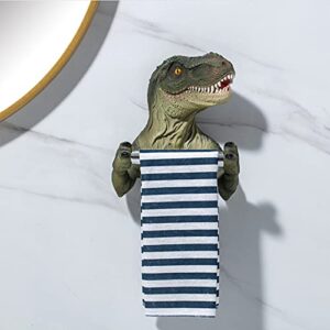 SANOSY Cartoon Dinosaur Wall Mounted Paper Towel Holder no Drilling Paper Towel Dispenser for Kitchen, Bathroom, Laundry Room, Office,Travel Trailers,Restaurant (Style 1)