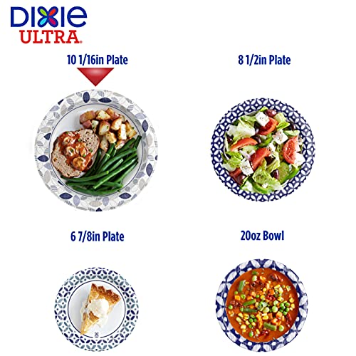 Dixie Ultra Paper Plates, 10 1/16 inch, Dinner Size Printed Disposable Plate, 172 Count (4 Packs of 43 Plates), Packaging and Design May Vary