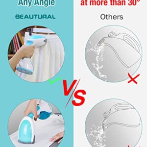 BEAUTURAL Steamer for Clothes, Portable Handheld Garment Fabric Wrinkles Remover, 30-Second Fast Heat-up, Auto-Off, Large Detachable Water Tank