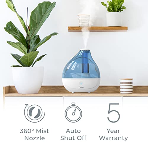 Pure Enrichment® MistAire™ Ultrasonic Cool Mist Humidifier - Quiet Air Humidifier for Bedroom, Nursery, Office, & Indoor Plants - Lasts Up To 25 Hours, 360° Rotation Nozzle, Auto Shut-Off, Night Light