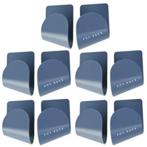 hemoton 5 pairs of wall mount pot lid organizers racks plastic pot lid storage racks holders for kitchen wall (blue)