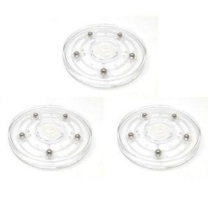 clear lazy suzan,3-pack,susenya acrylic 5″ spinner lazy susan turntable organizer for table cake kitchen pantry spice rack decorating