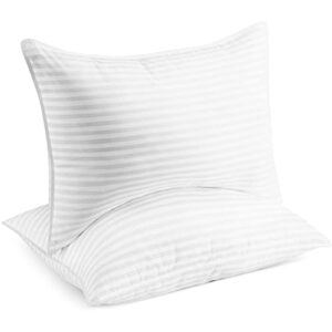 beckham hotel collection bed pillows standard / queen size set of 2 – down alternative bedding gel cooling pillow for back, stomach or side sleepers