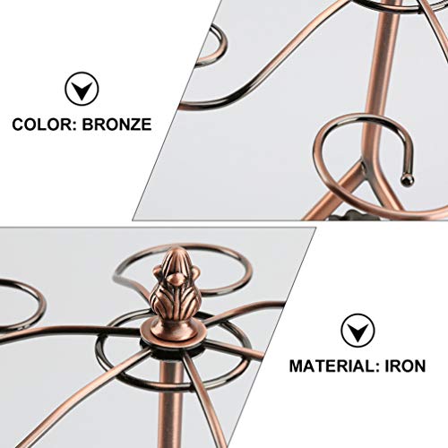 Cabilock Countertop Wine Glass Holder Sunflower Freestanding Metal Tabletop Stemware Storage Rack Drying Rack Glasses Cup Accessories for Home Decor Kitchen (Bronze)