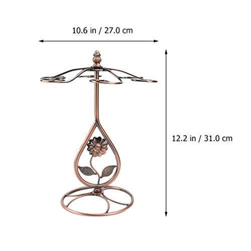 Cabilock Countertop Wine Glass Holder Sunflower Freestanding Metal Tabletop Stemware Storage Rack Drying Rack Glasses Cup Accessories for Home Decor Kitchen (Bronze)