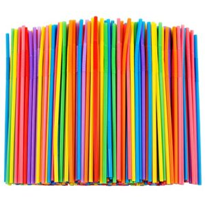 300 pcs colorful flexible plastic straws, bpa-free disposable bendy straws, 10.2″ long and 0.23” diameter