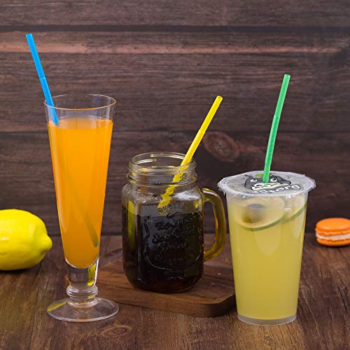 300 Pcs Colorful Flexible Plastic Straws, BPA-Free Disposable Bendy Straws, 10.2" Long and 0.23'' Diameter