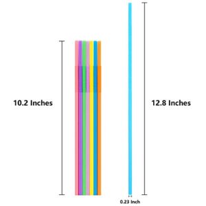 300 Pcs Colorful Flexible Plastic Straws, BPA-Free Disposable Bendy Straws, 10.2" Long and 0.23'' Diameter