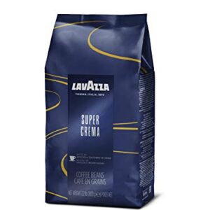 Lavazza Super Crema Whole Bean Coffee Blend, light-Medium Espresso Roast, 2.2 Pound (Pack of 1) ,Premium Quality, Aromatic, Mild and creamy