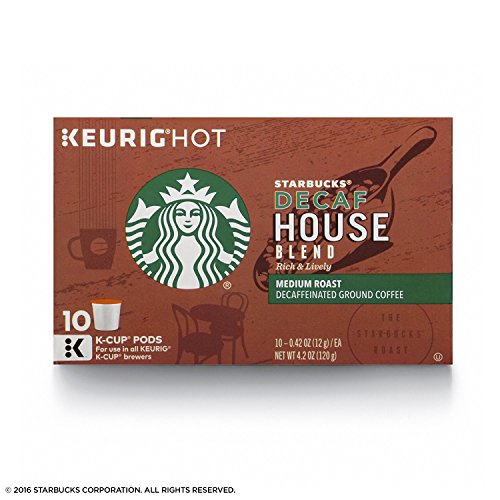 Starbucks Decaf K-Cup Coffee Pods — House Blend for Keurig Brewers — 6 boxes (60 pods total)