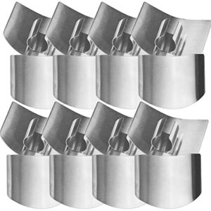 8 pcs finger protector for cutting food,stainless steel finetaur finger guard for cutting vegetables,finger shield for dicing slicing chopping thumb finger guard(single)
