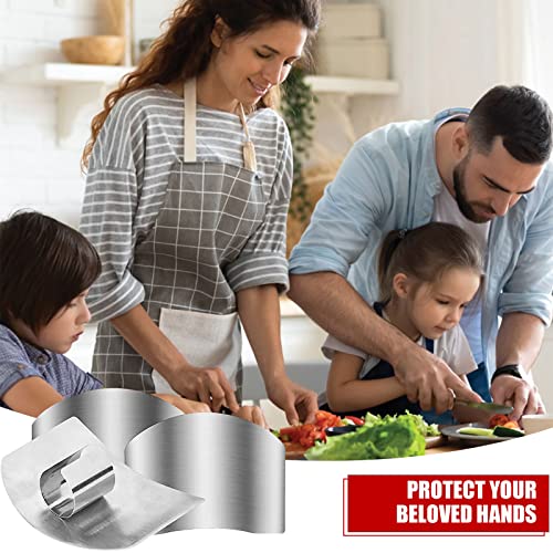 8 Pcs Finger Protector for Cutting Food,Stainless Steel Finetaur Finger Guard for Cutting Vegetables,Finger Shield for Dicing Slicing Chopping Thumb Finger Guard(Single)