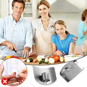 8 Pcs Finger Protector for Cutting Food,Stainless Steel Finetaur Finger Guard for Cutting Vegetables,Finger Shield for Dicing Slicing Chopping Thumb Finger Guard(Single)