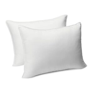 amazon basics down alternative bed pillows, medium density for back and side sleepers – standard, 2-pack,white