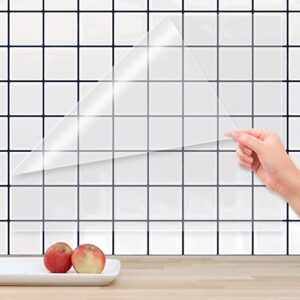 5pcs clear contact paper, 39.5*16.5″ self adhesive contact paper clear wall protector, removable film transparent kitchen backsplash wall protector, waterproof oil proof sticker clear wallpaper