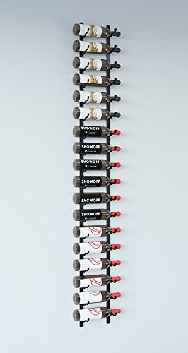 VintageView W Series (6 Ft) - 18 Bottle Wall Mounted Wine Bottle Rack Kit (Satin Black) Stylish Modern Wine Storage with Label Forward Design