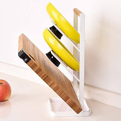 XJJZS Simple Cutting Board Pot Cover Rack Multifunctional Drainable Thickened Cutting Board Rack Kitchen Rag Rack