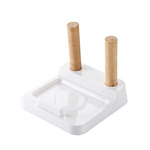 xjjzs wooden pot rack spoon holder pan cover lid rest stand home applicance drain rack the goods for kitchen accessories