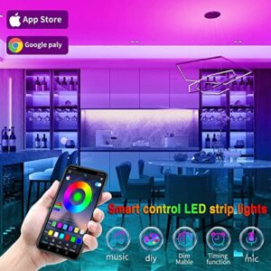 Tenmiro Led Lights for Bedroom 100ft (2 Rolls of 50ft) Music Sync Color Changing LED Strip Lights with Remote and App Control 5050 RGB LED Strip, LED Lights for Room Home Party Decoration