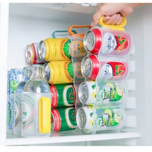 2 Pack Soda Can Organizer,Can Organizer for Refrigerator with Multifunctional Bottle Opener Portable Soda Can Organizer for Refrigerator Can Dispenser for Refrigerator Pantry Kitchen Cabinets